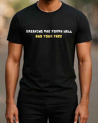 Black Half Sleeve Dead Pool Graphic Printed T-shirt