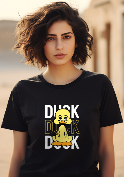 Women's Cute Duck Graphic Printed T-shirt