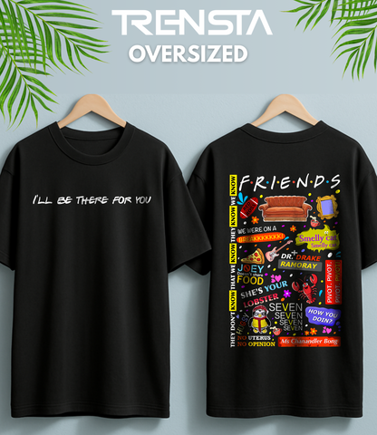 FRIENDS Dootdle Black Oversized T-shirt