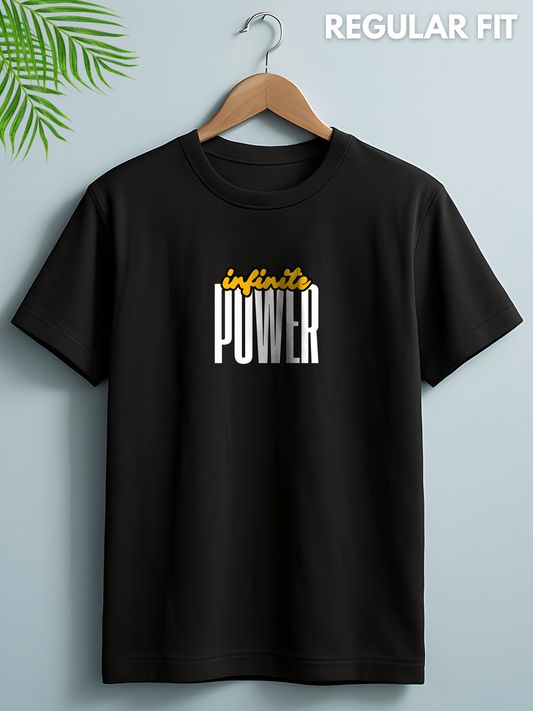 Infinite Power Black Printed T-shirt
