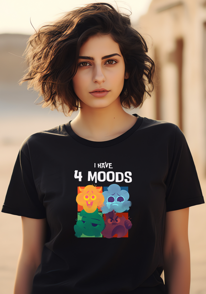 Women's 4 Mood Graphic Printed T-shirt