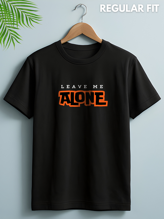 Leave Me Alone Black Printed T-shirt