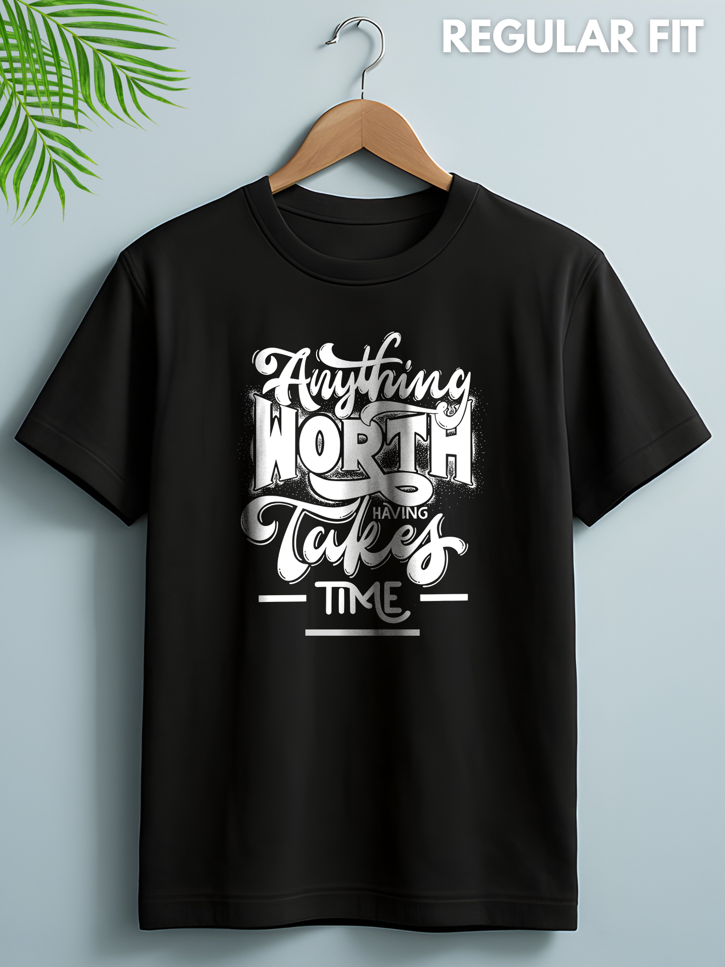 Unisex Typography Black Printed T-shirt
